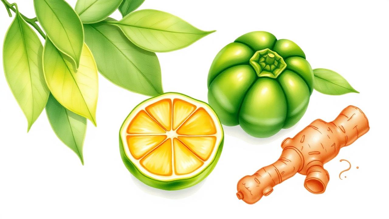Cellunax botanical ingredients — green tea, garcinia cambogia, ginger and turmeric